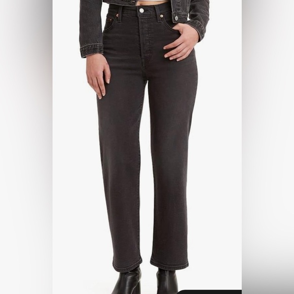 Levi's Denim - Levi's Ribcage Straight Ankle Women's Jeans | Size 27 | Black Rinse